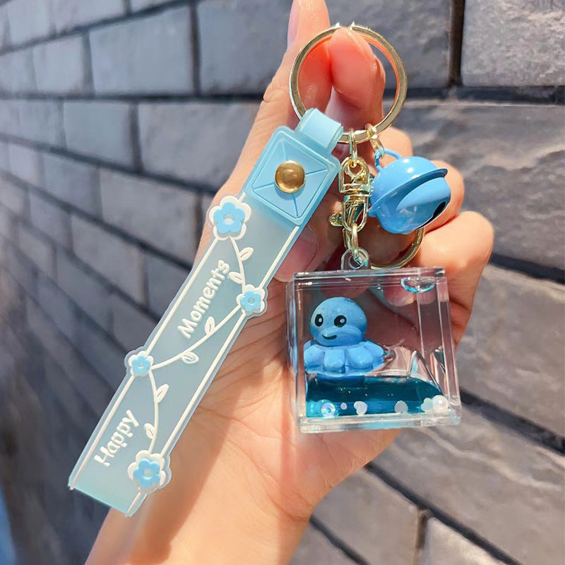 Wholesale Acrylic Octopus Into Oil Quicksand Creative Key Chain