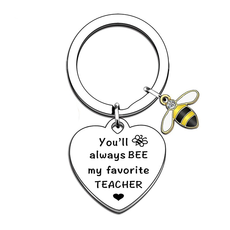 Wholesale Teacher's Day Stainless Steel Keychain Thanksgiving