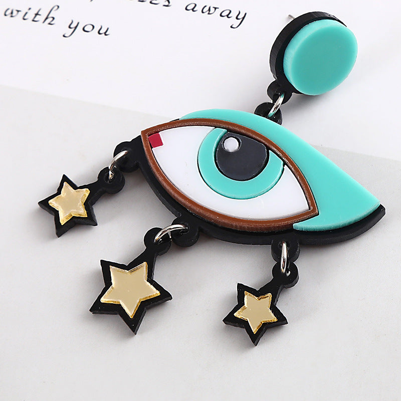 Wholesale Eye Tassel Stars Acrylic Earrings