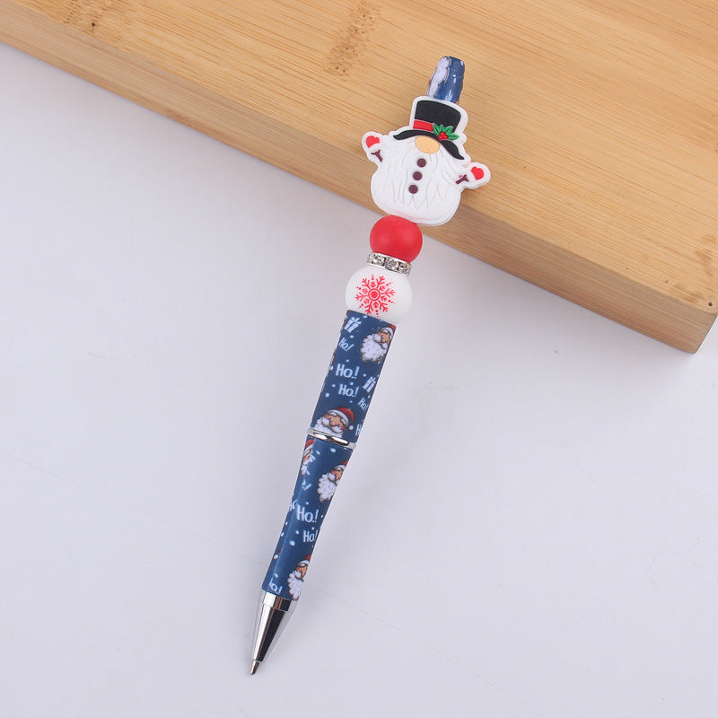 Wholesale Cartoon Christmas Silicone Handmade Plastic Beaded Pen
