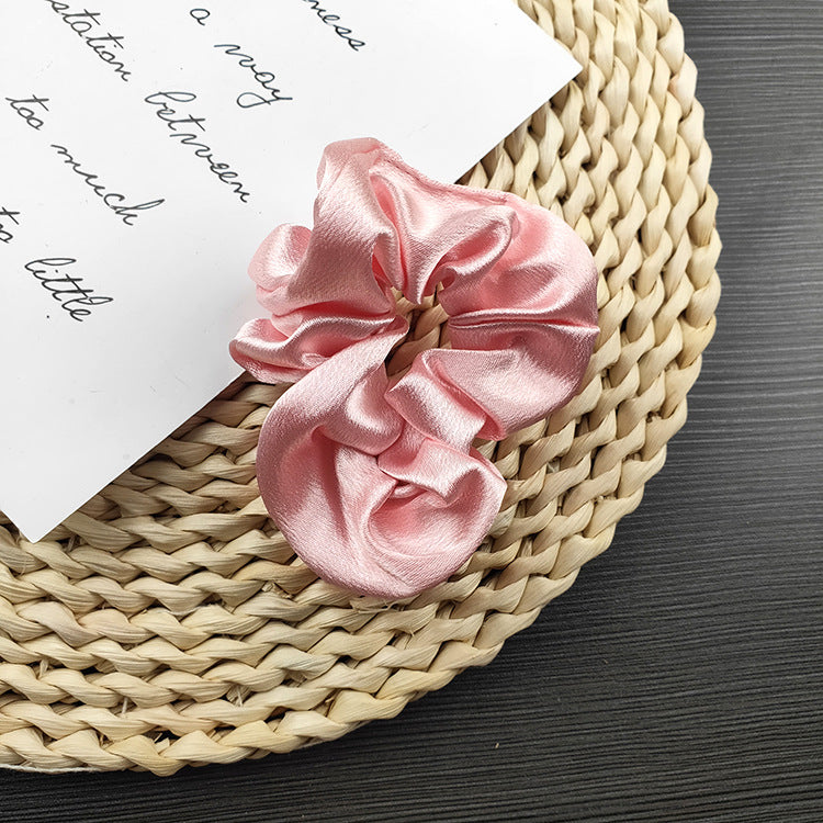 Wholesale Solid Color Satin Fabric Hair Scrunchies