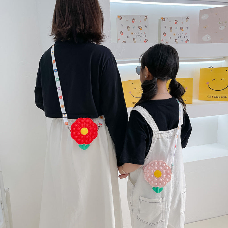 Wholesale Silicone Decompression Flowers Children Shoulder Bag