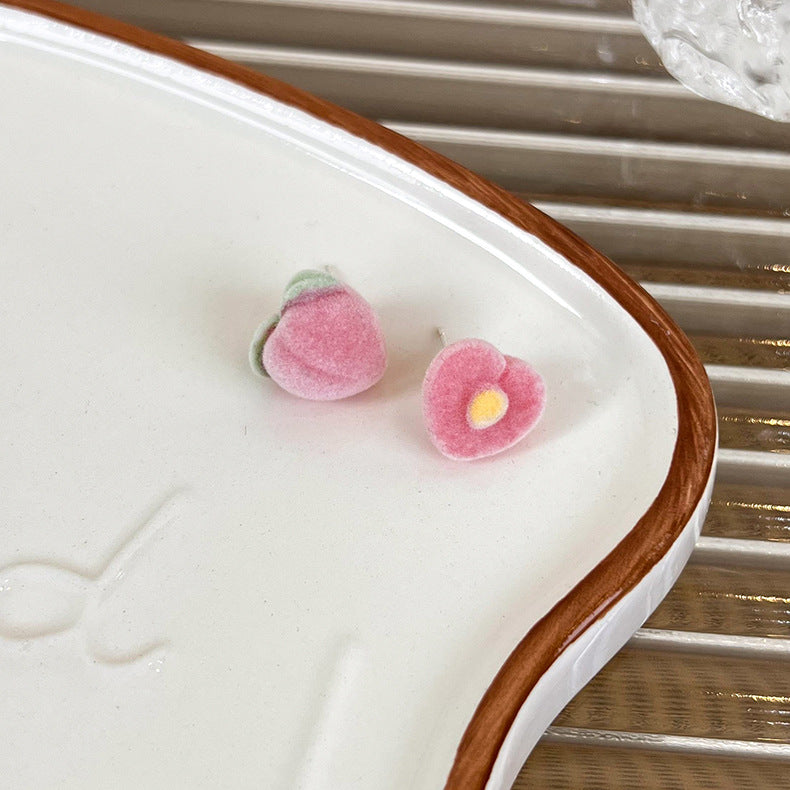 Wholesale Flocked Fruit Stud Earrings