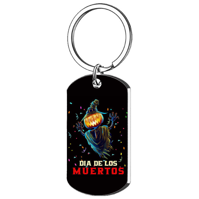 Wholesale New Mariachia Mexico Day of the Dead Stainless Steel Keychain
