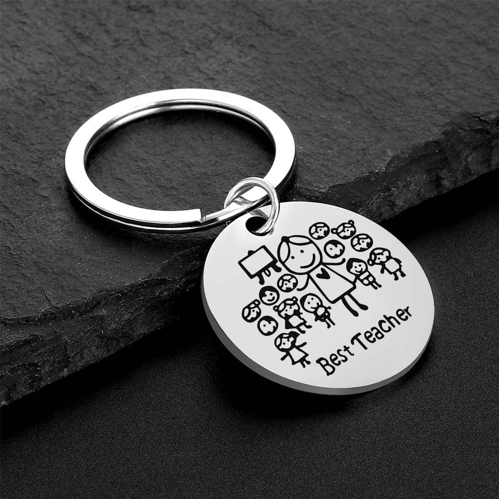 Wholesale Teacher's Day Stainless Steel Keychain Thanksgiving