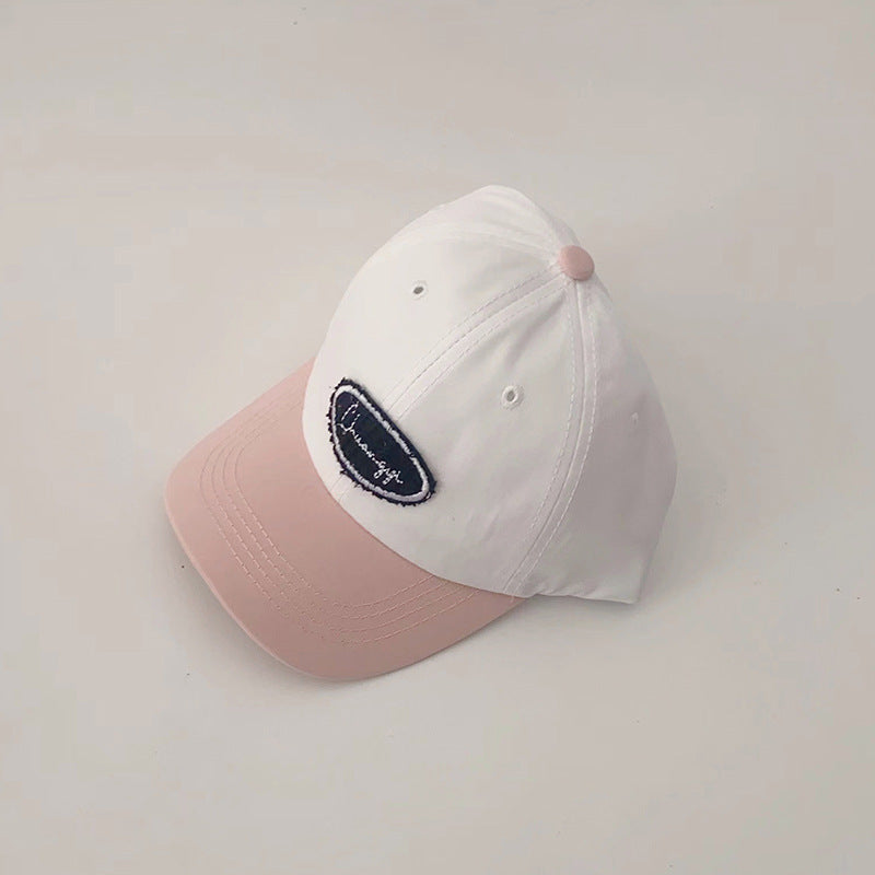 Wholesale Children's Contrasting Color Alphabet Small Label Pure Cotton Baseball Cap