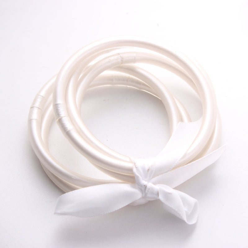 Wholesale Gold Foil Braided PVC Silicone Tube Bracelet