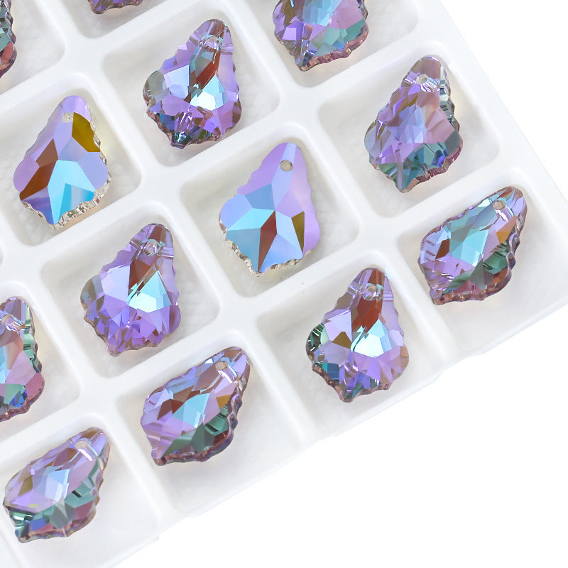 Al por mayor 12 piezas/paquete de 11 × 16 mm de mapas de arce de cristal cuentas de colgante