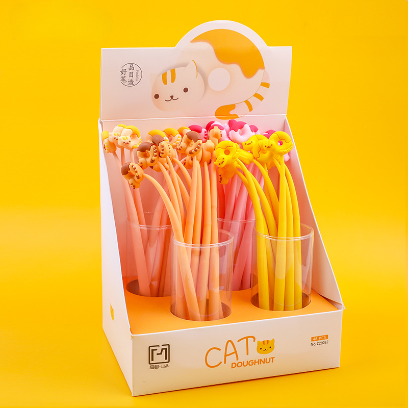 Wholesale Silicone Cat Donut Gel Pen