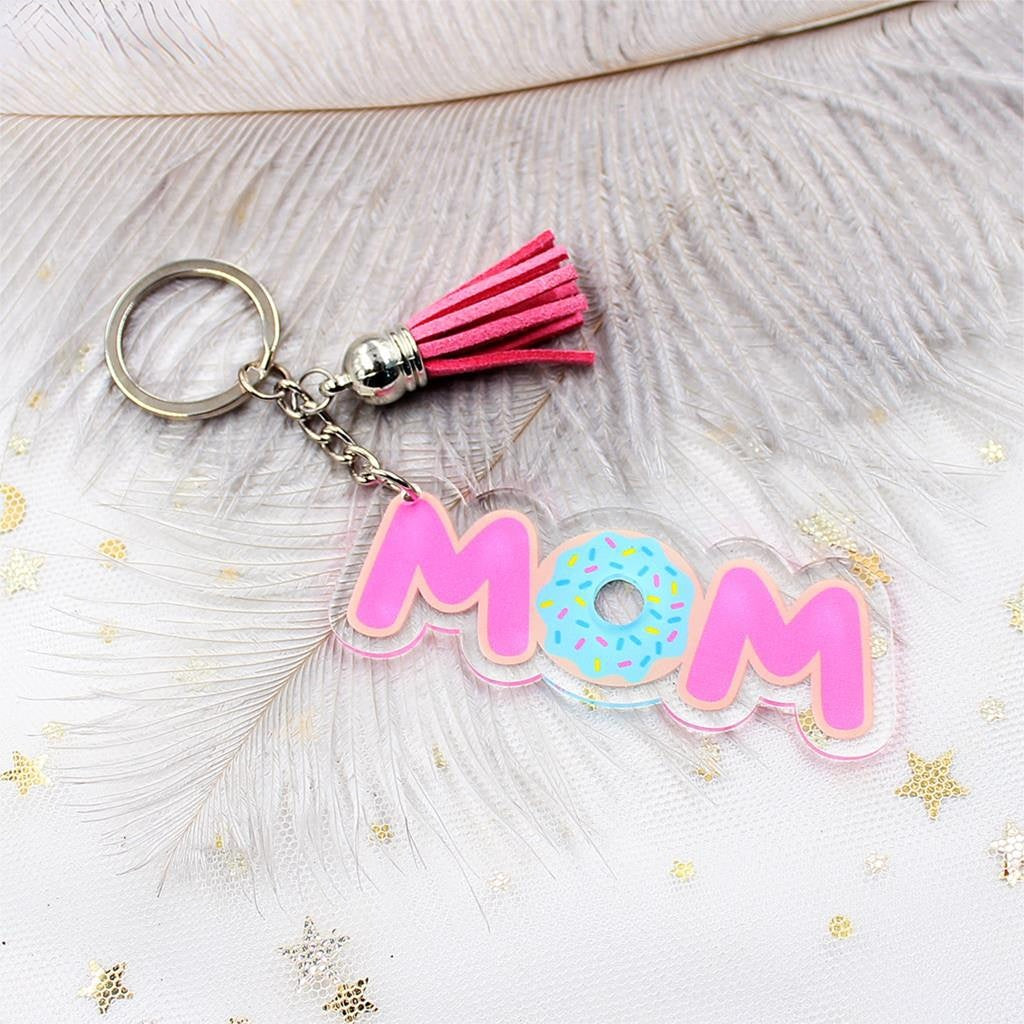 Wholesale Mother's Day Gift Acrylic Alphabet Pendant Creative Keychain