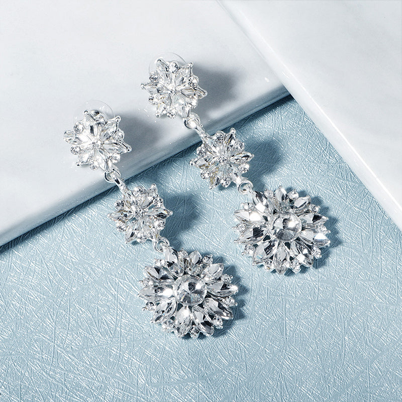 Wholesale Earrings Zircon Street Shot Earrings Jelly Rhinestone Personality Earrings OLY-ES-HX002