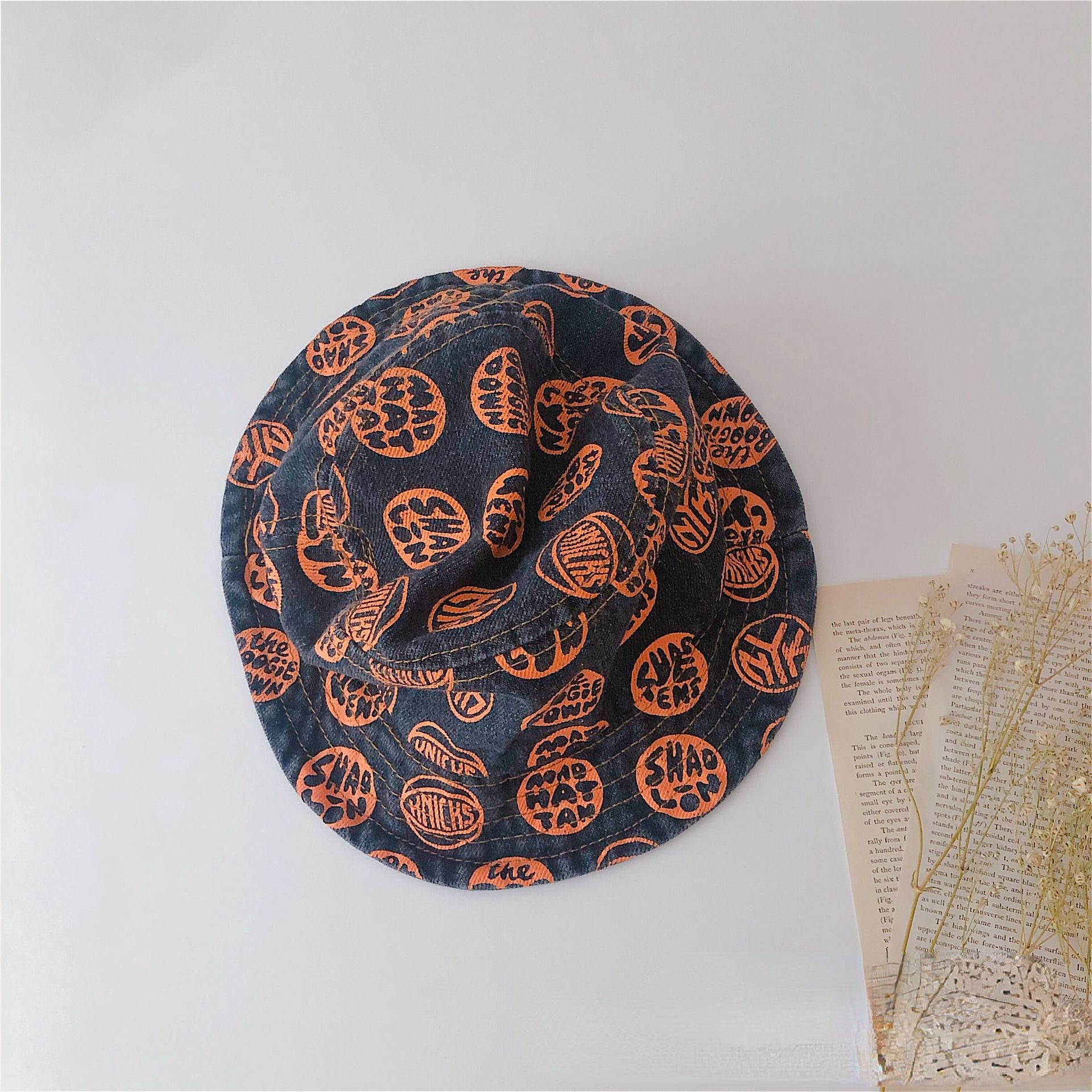 Wholesale Graffiti Letter Flat-top Cowboy Fisherman Hat