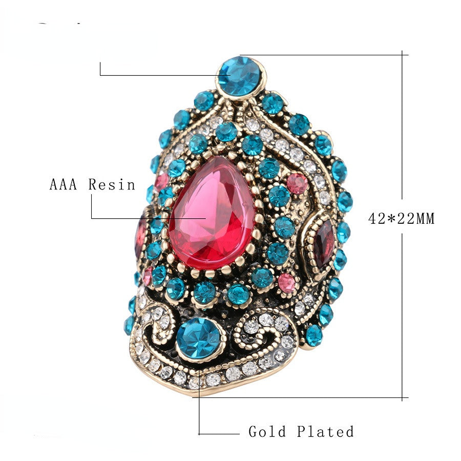 Wholesale Gold Plated Gemstone Alloy Rings