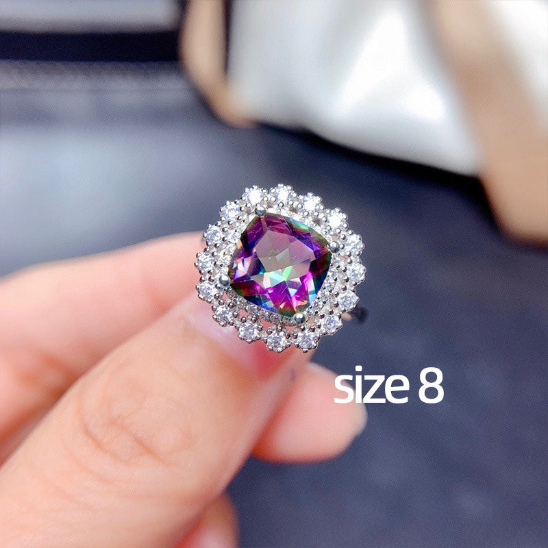 Wholesale Colorful Zircon Necklace Earrings Ring Set OLY-RS-Caoshi003
