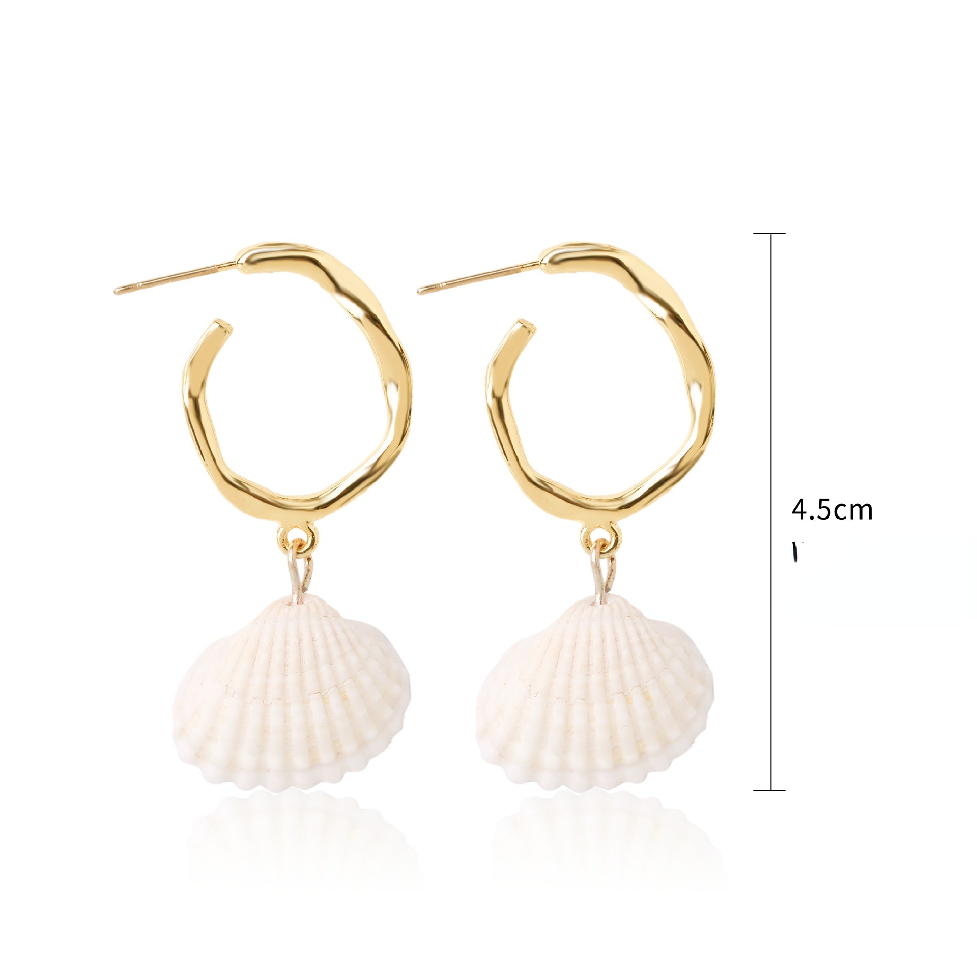 Wholesale Bohemian White Shell Alloy Earrings