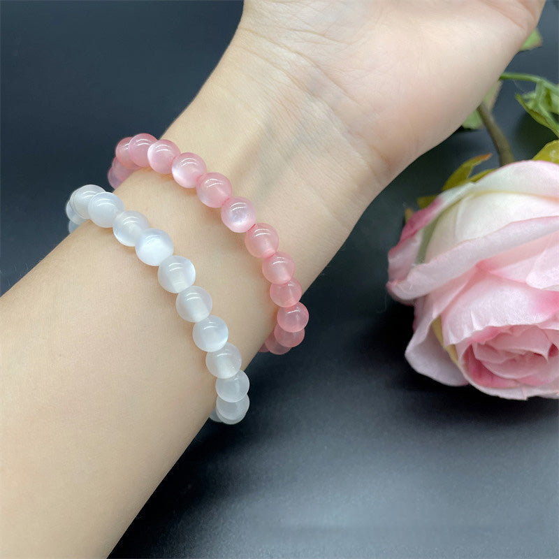 Cuentas al por mayor de plástico de 8mm de resina de ojo de gato de imitación cuentas redondas cuentas sueltas OLY-BDS-XH002