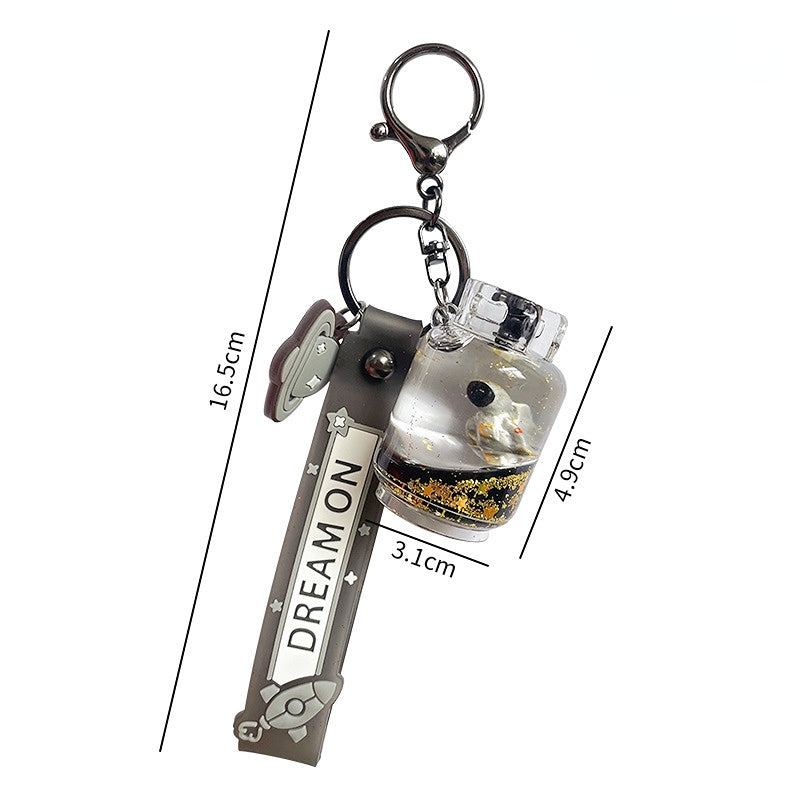 Wholesale Acrylic Creative Oil Floating Astronaut Keychain