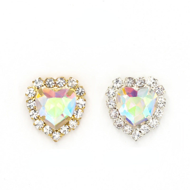 Comercio al por mayor 50PCS Love Bezel Crystal Glass DIY Accesorios Beads