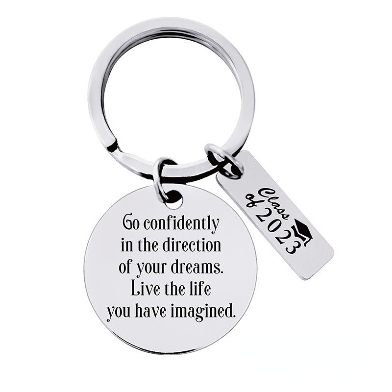 Wholesale Stainless Steel Graduation Season Lettering Keychain