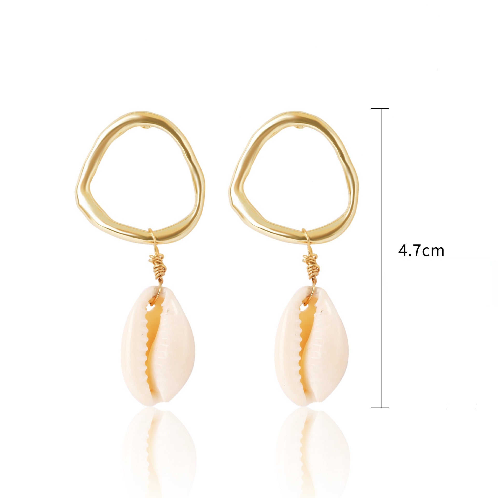 Wholesale Bohemian White Shell Alloy Earrings