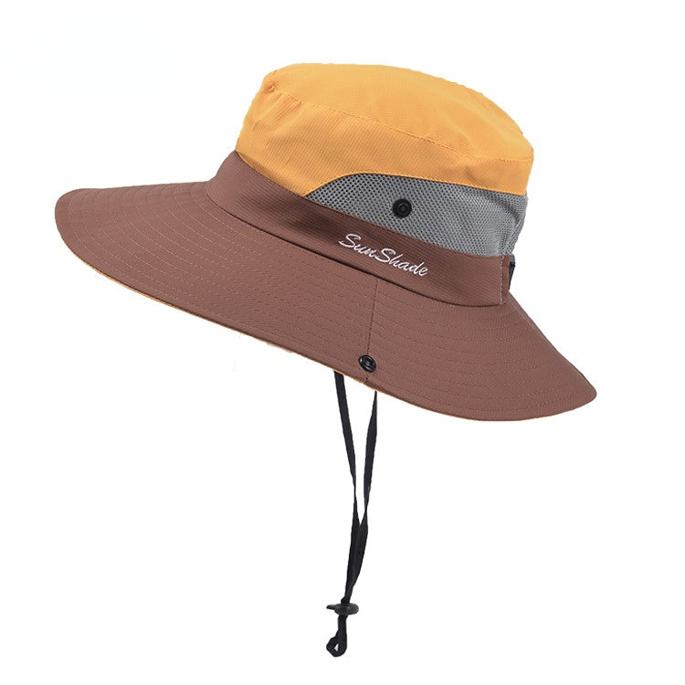 Venta al por mayor Dacron Summer Women's Outdoor Sunshade Hat Sunscreen Fisherman Hat