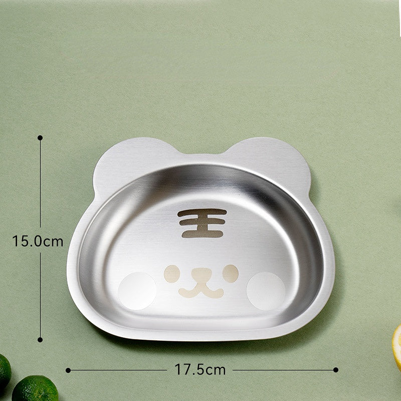 Wholesale Stainless Steel Children's Cartoon Animal Dinner Plate