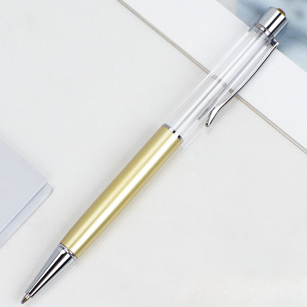 Wholesale Crystal Float Sequins Oiled Metal Colored Diamond Empty Tube DIY Pen