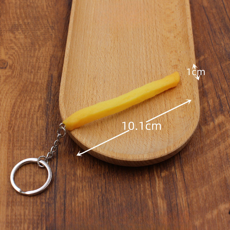 Wholesale Simulation PVC Fried Chicken Legs and French Fries Keychain