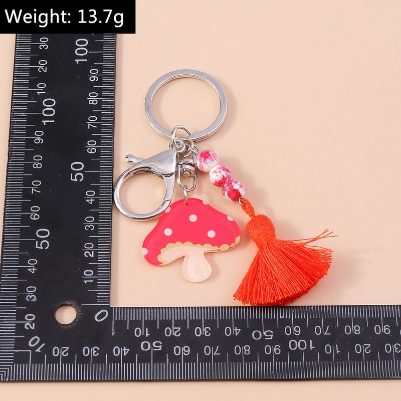 Wholesale Tassel Rice Beads Butterfly Wings Keychain