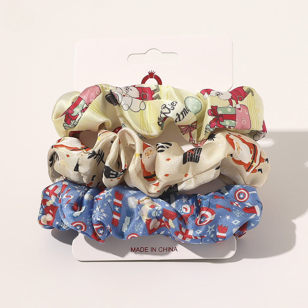 Wholesale Three-color Set New Christmas Fabric Hair Tie