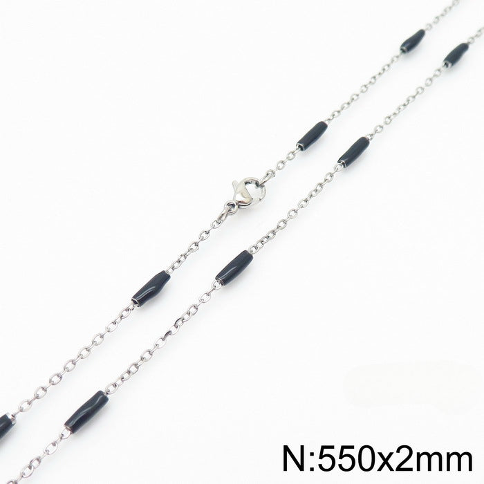 Wholesale Style Simple Splicing Titanium Steel Gold-plated Necklace