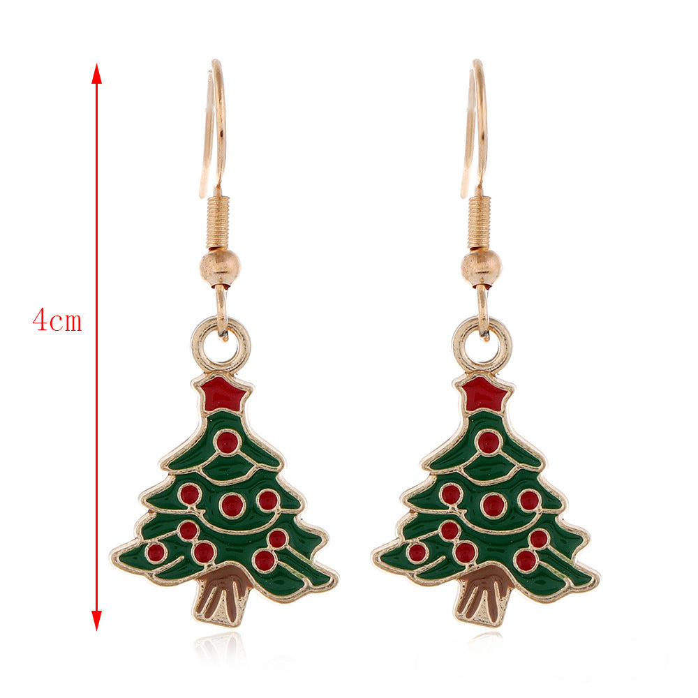 Wholesale Christmas Snowflake Christmas Tree Alloy Earrings