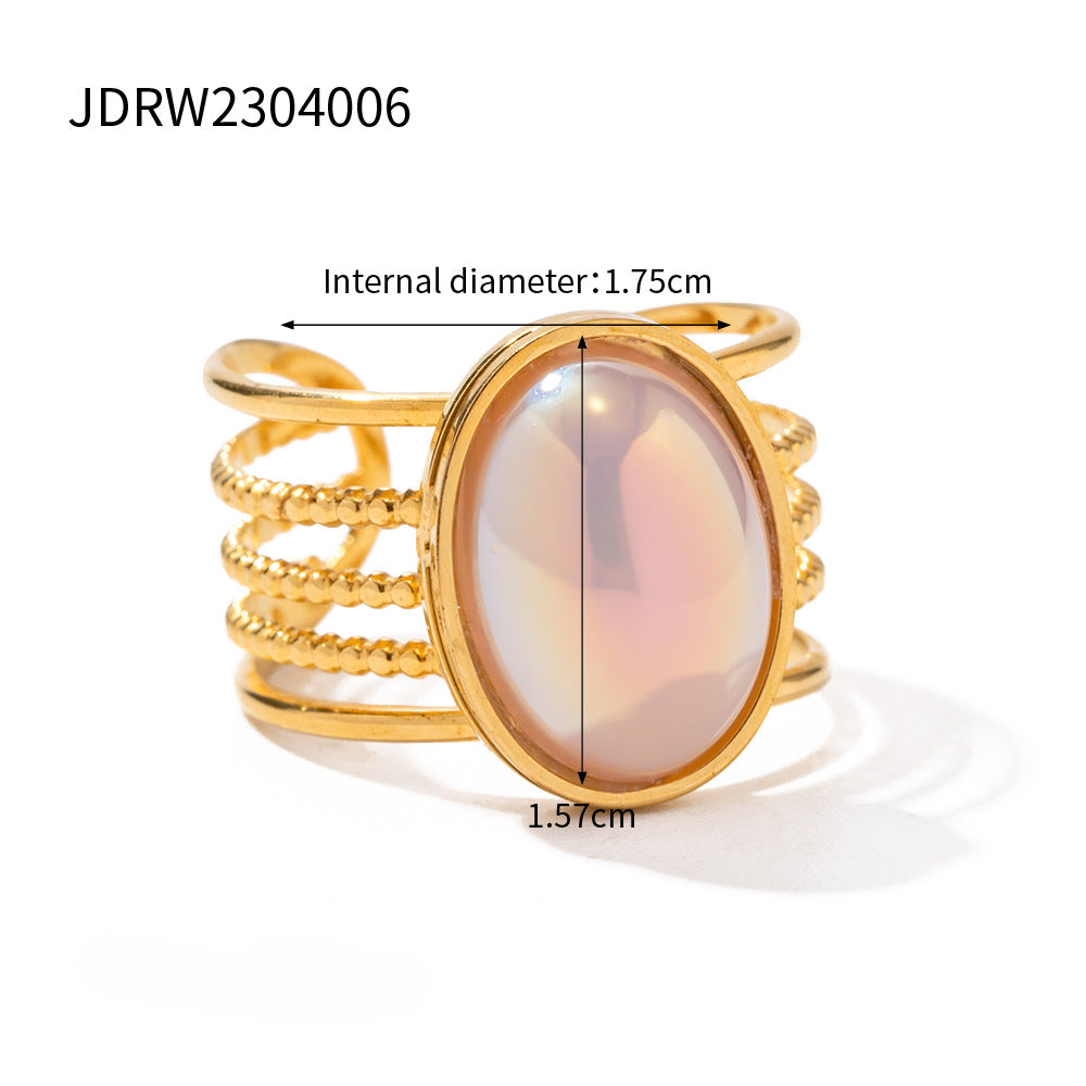 Anillo de cuentas de sirena mágica de oro de acero inoxidable de acero inoxidable