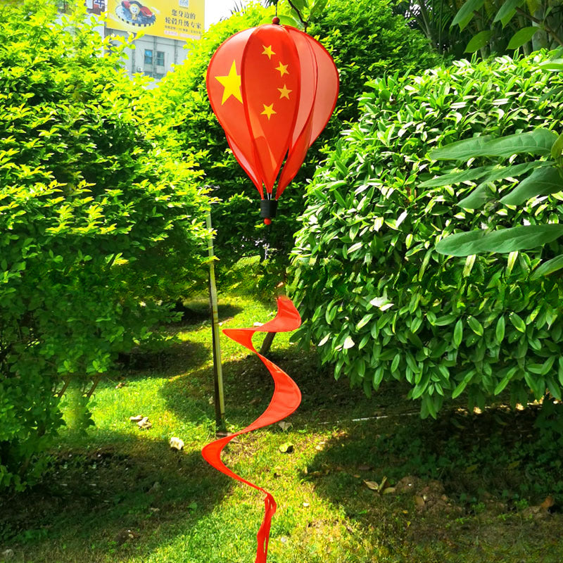 Wholesale Hot Sale Rainbow Hot Air Balloon National Flag Outdoor Decoration Windmill