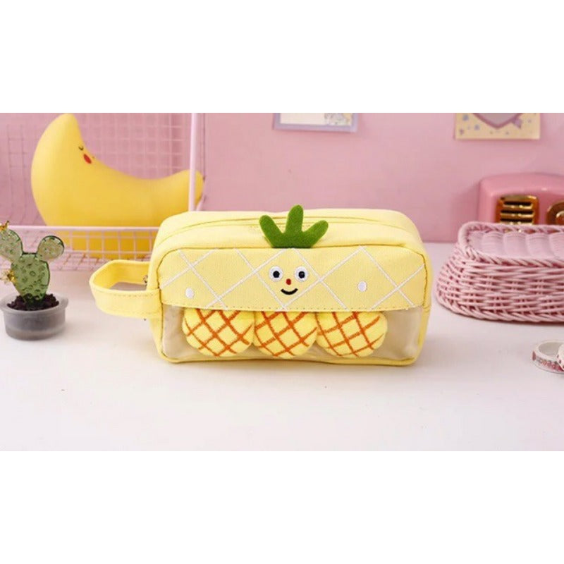 Wholesale Cartoon Fruit and Vegetable Canvas Pencil Bag