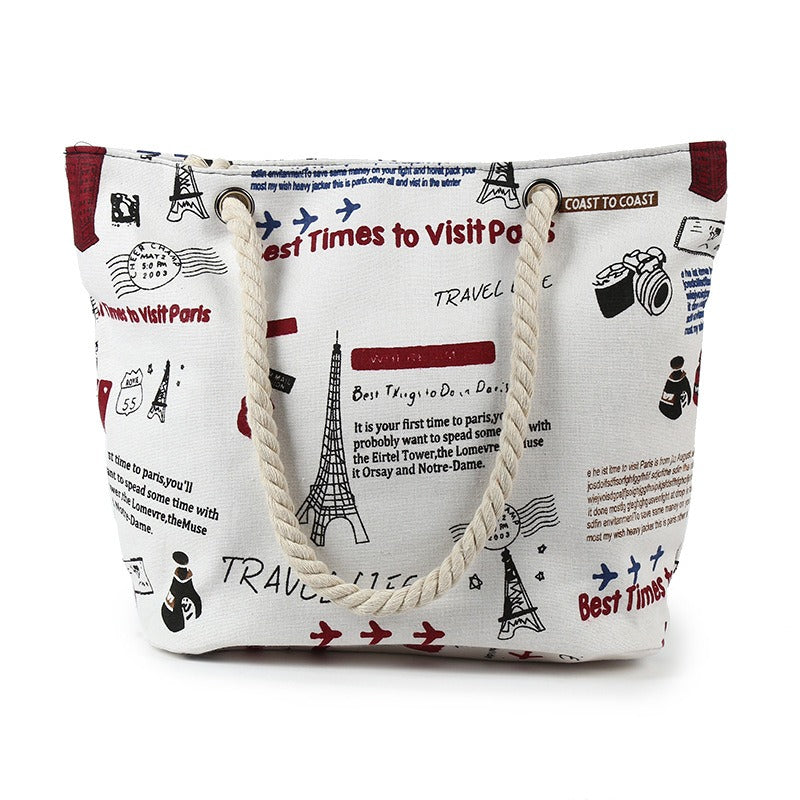 Wholesale Printed Canvas Large Capacity Shoulder Bags