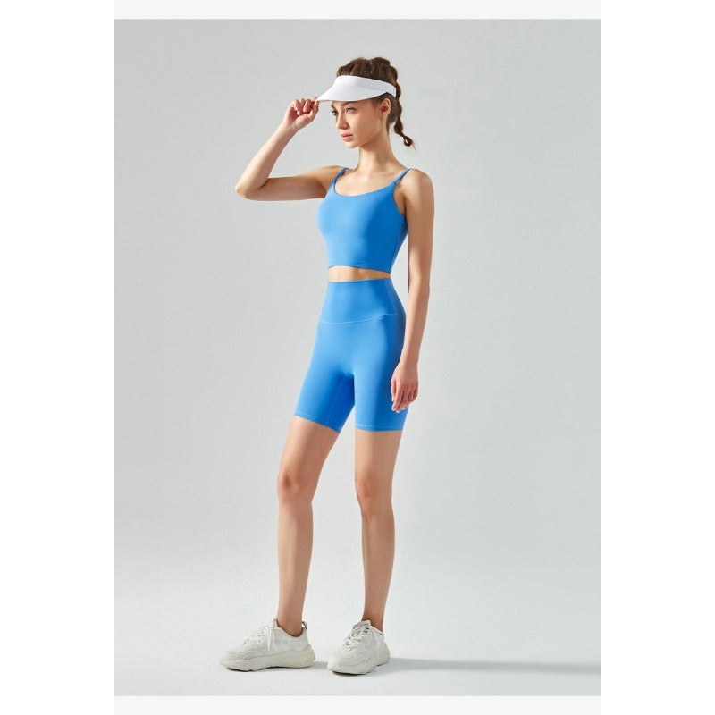 Volesal High-waisted Seamless Athletic Skinny Quad Yoga Shorts