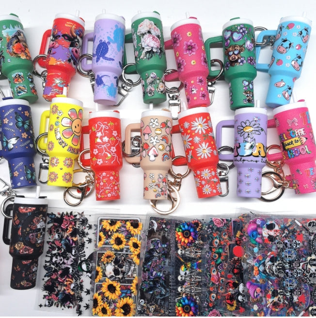 Wholesale Random 20pcs 50pcs 100pcs Cartoon Pattern Mini Travel  Cup Sticker