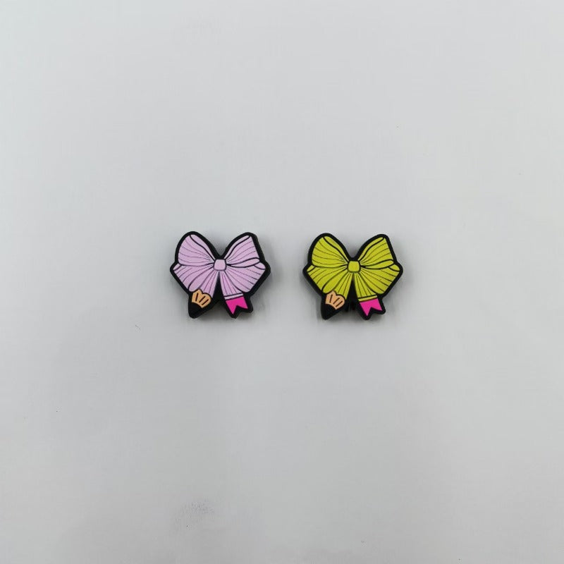 Wholesale 10pcs Creative Bow Color Silicone DIY Beads