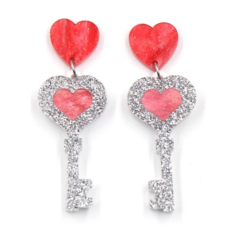 Wholesale Fashion Elegant Heart Love Fashion Acrylic Earrings