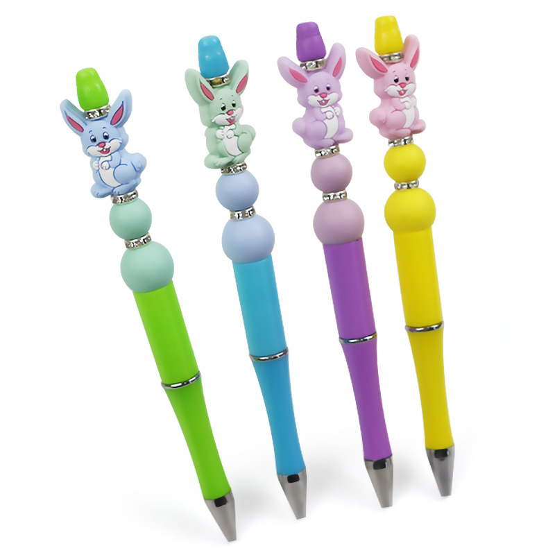 Wholesale 10PCS DIY Handmade Cartoon Rabbit Silicone Bead Pen