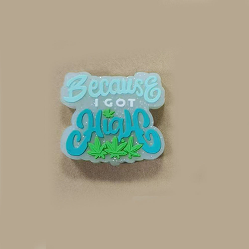 Wholesale 10pcs Luminous Butterfly Letters Dog Scratch Pattern Silicone Beads