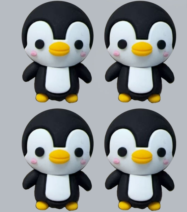 Wholesale  10pcs/pack 3D Little Penguin Silicone Beads DIY Beads