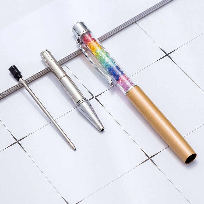 Whoelsale Pens Rainbow Crystal Pen Fragmented Diamond Fashion Metal Office Pen