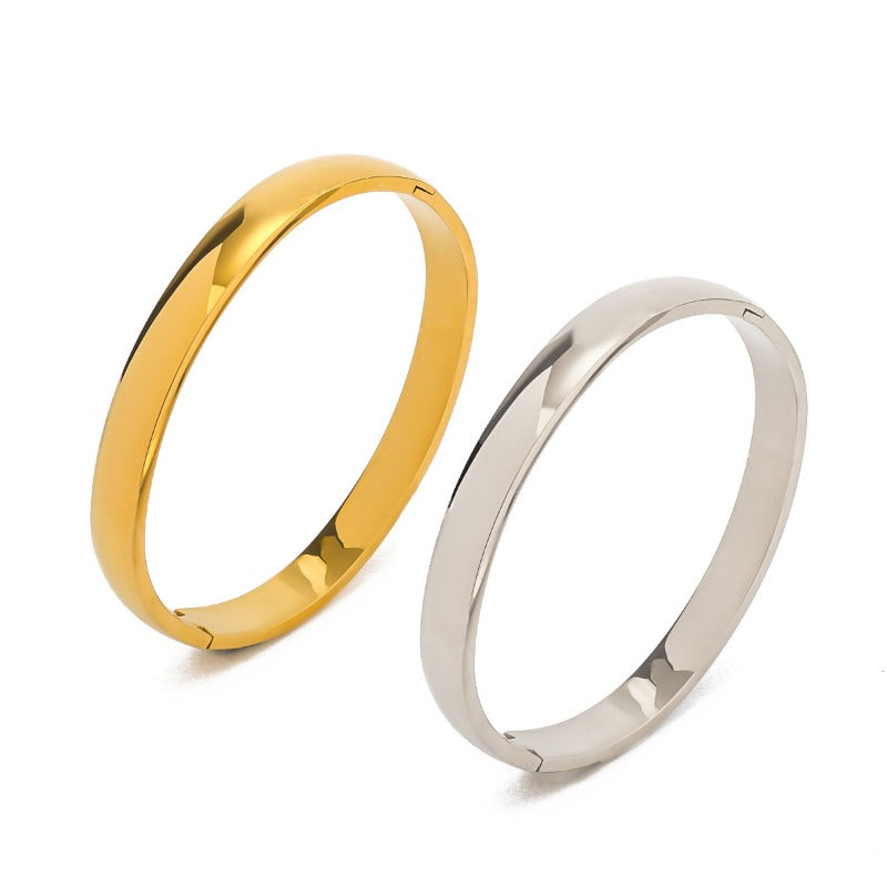 Wholesale Fashion Simple Vacuum Gold-plated Spherical Buckle Hand-polished Simple High-grade Plain Ring Bracelet