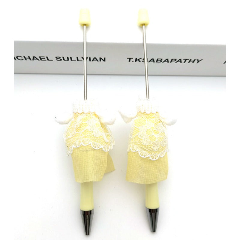 Wholesale Beadable Pens Long Skirt Doll Lace Cloth DIY Ballpoint Pen