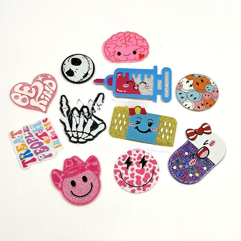 Wholesale 10pcs Acrylic Loose Powder Cartoon Handmade Diy Material Accessories