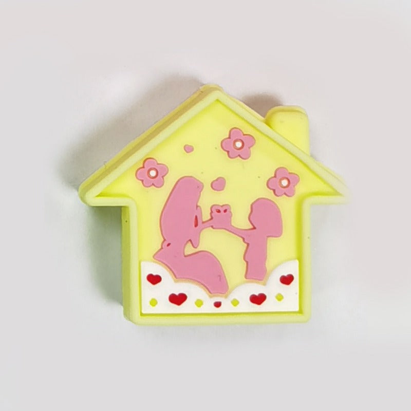 Wholesale 10PCS Creative Colorful Cartoon Image Flat Three-dimensional Rubber Beads