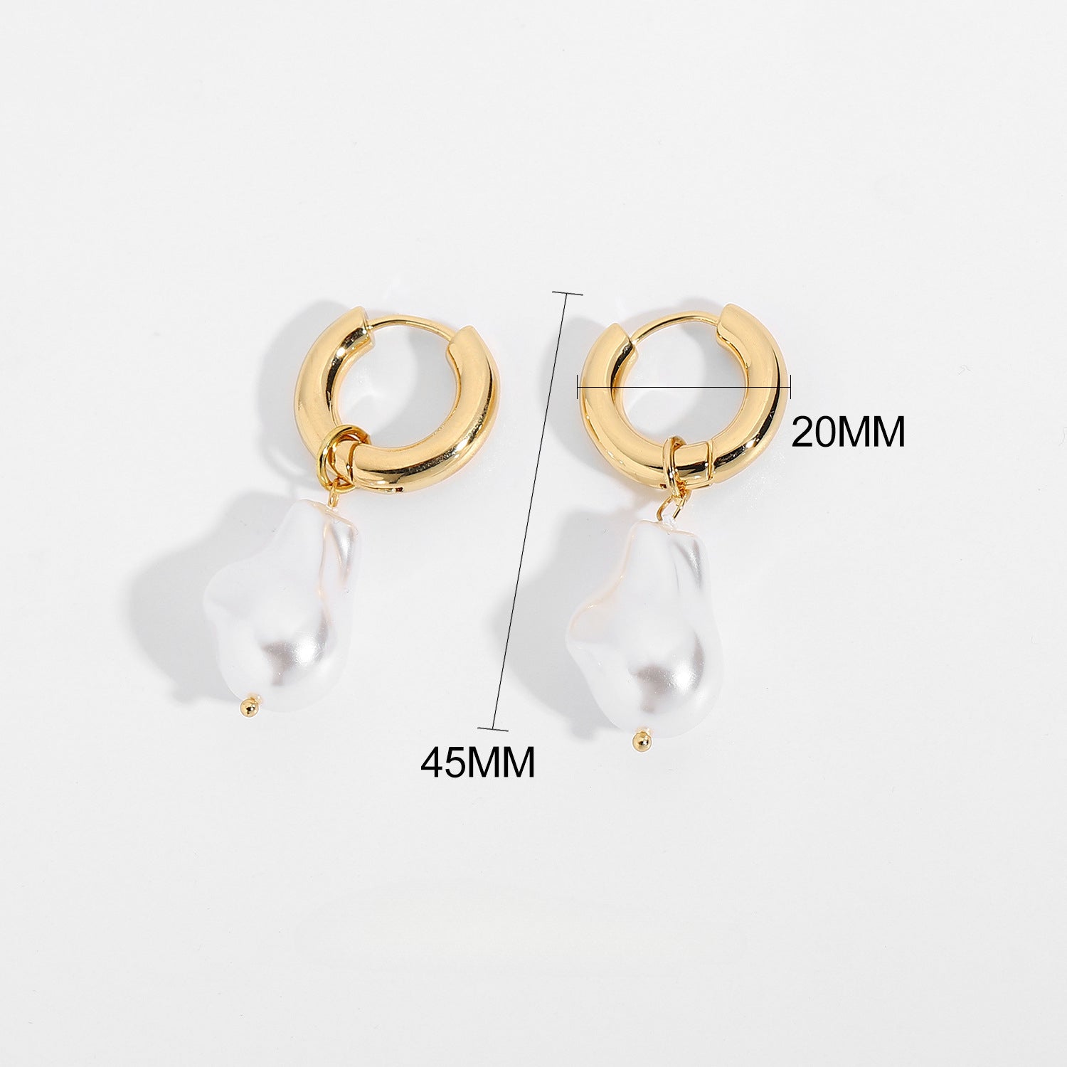 Pendientes de aleación de elementos de perlas de agua dulce al por mayor