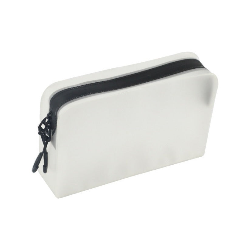 Wholesale Frosted Transparent TPU Double Zipper Large Capacity Cosmetic Bags